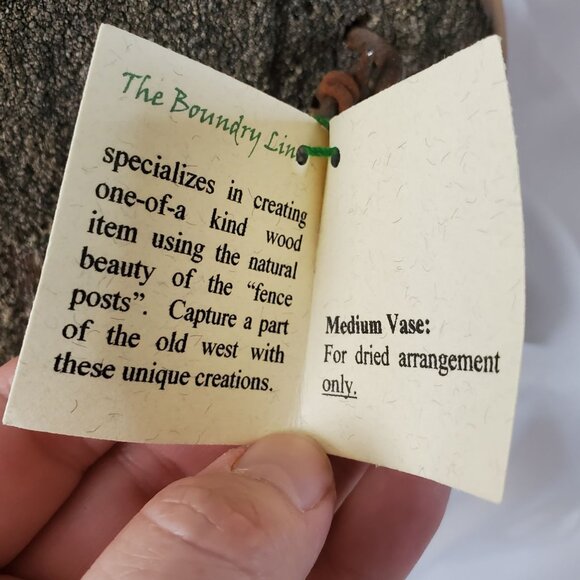 Boundry Line Rustic Handcrafted Wood Fence Post Vase 9" Dixie Wajdic, Montana - Picture 3 of 13